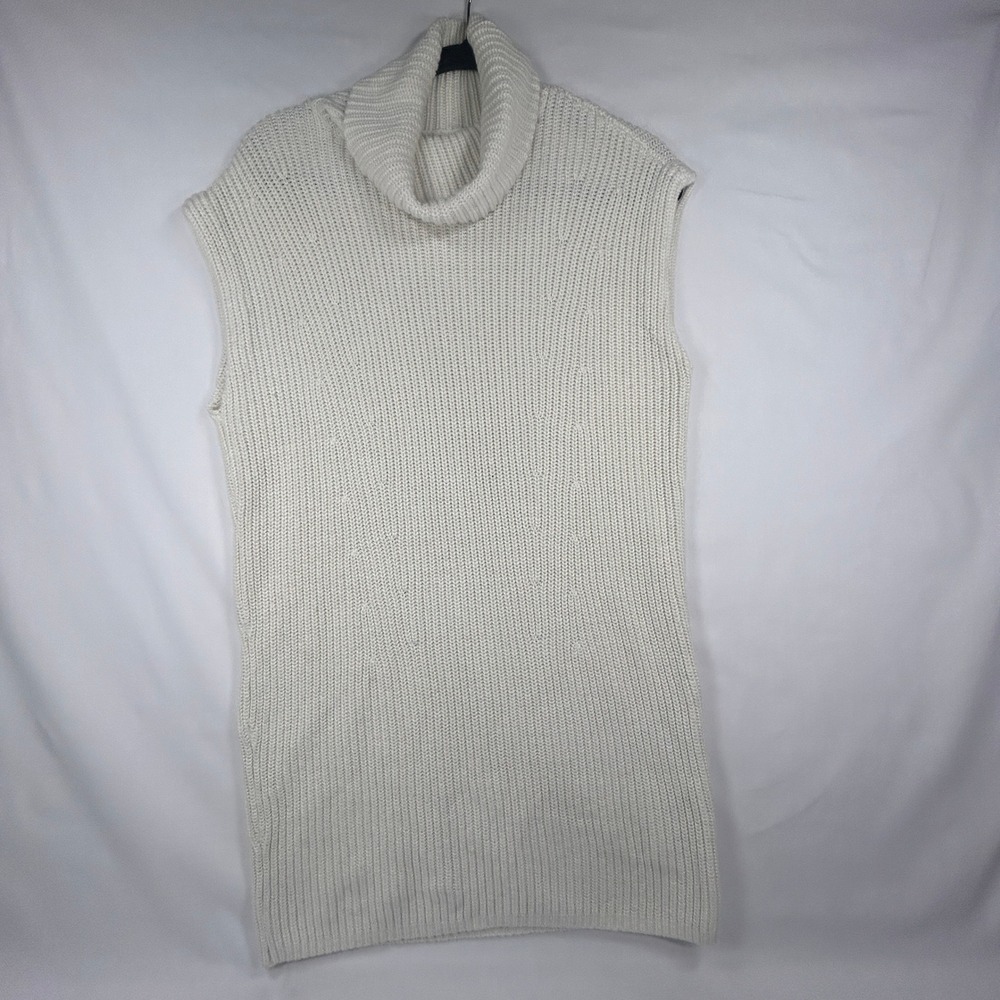 Abercrombie & Fitch Cream Turtleneck Sleeveless Sweater Dress Size M